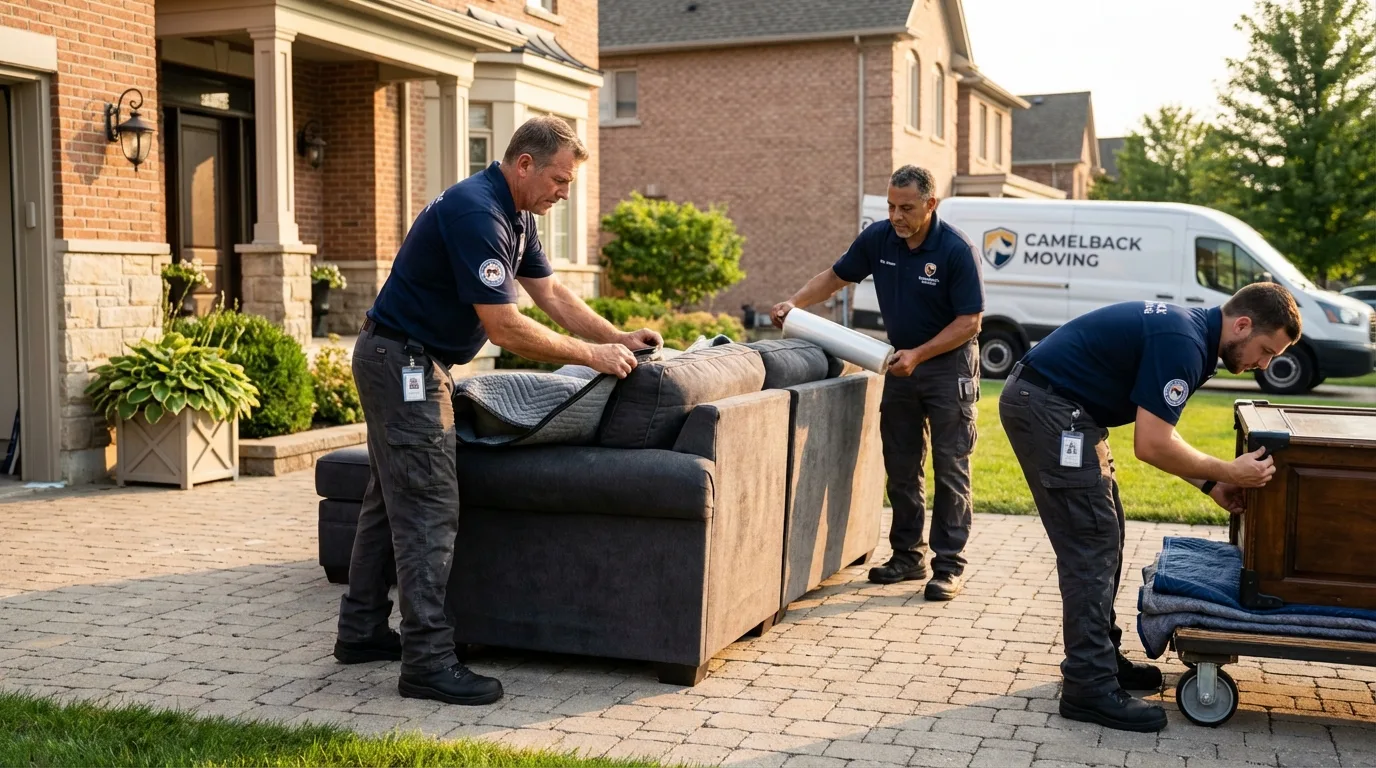 Large estate moving crew wrapping furniture in Camp Point, IL